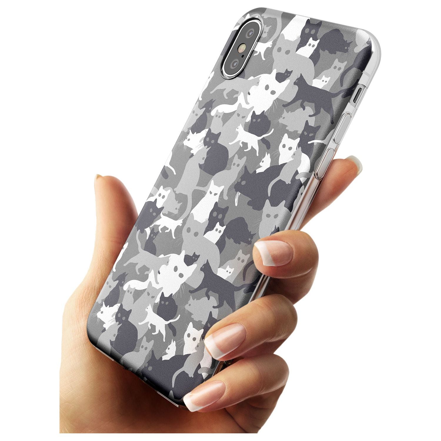 Dark Grey Cat Camouflage Pattern iPhone Case Phone Case - Case Warehouse