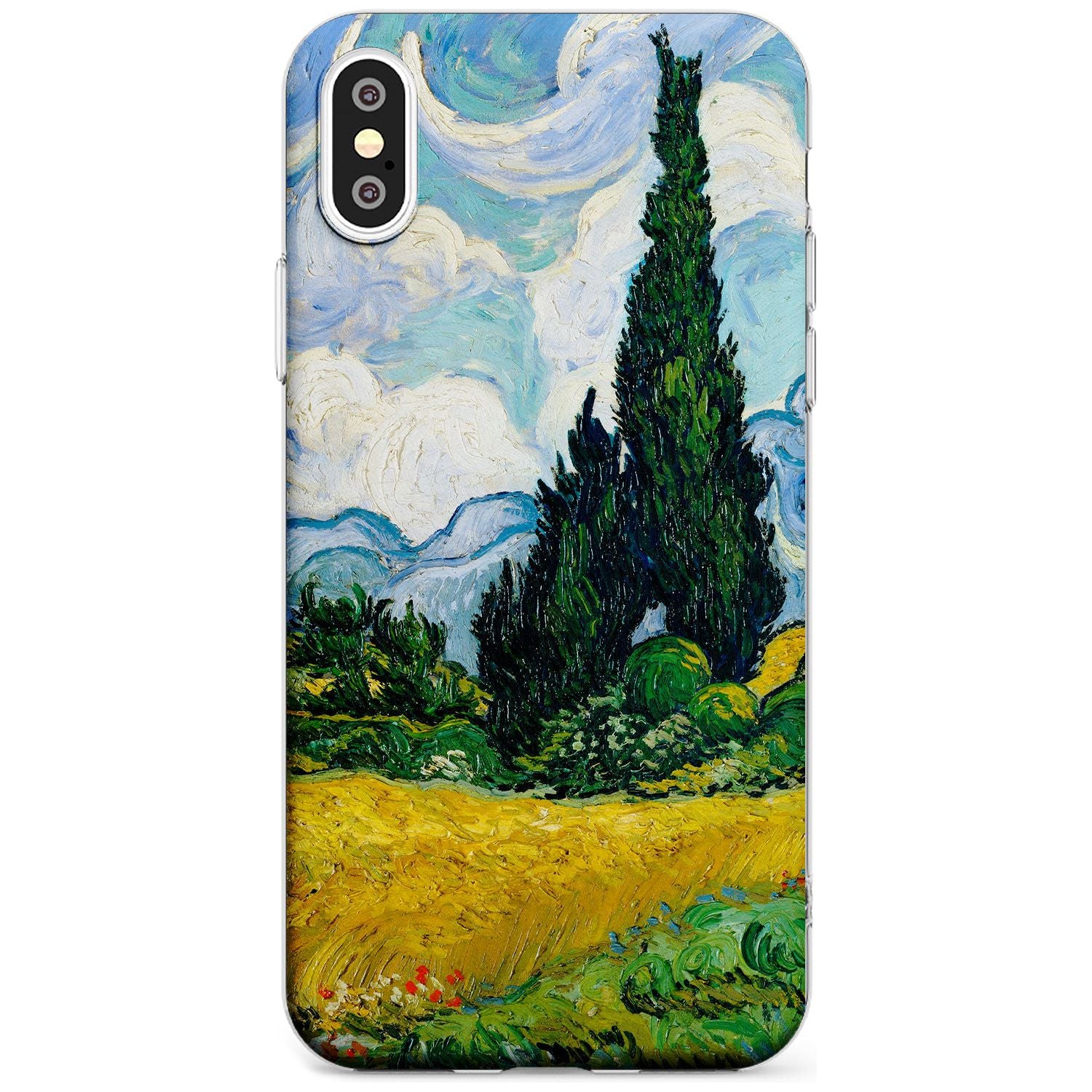 Wheat Field with Cypresses by Vincent Van Gogh Black Impact Phone Case for iPhone X XS Max XR