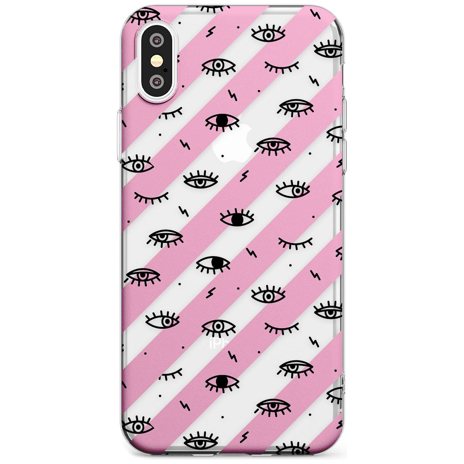 Pink Stripe Eyes iPhone Case Slim Case Phone Case - Case Warehouse