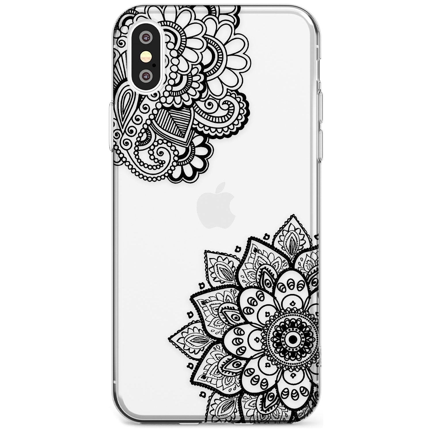 Black Henna Florals Slim TPU Phone Blanc Space X XS Max XR