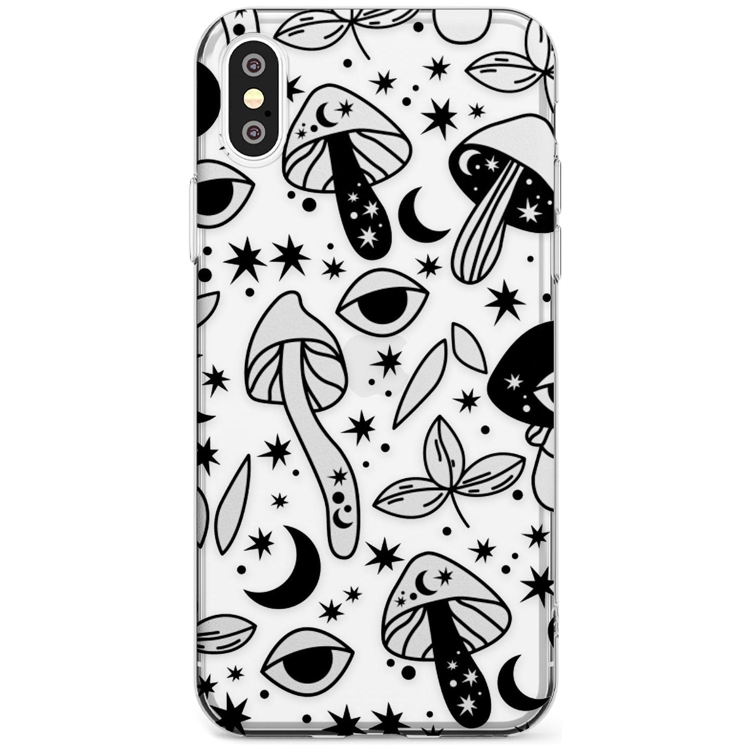 Psychedelic Mushrooms Pattern Slim TPU Phone Blanc Space X XS Max XR