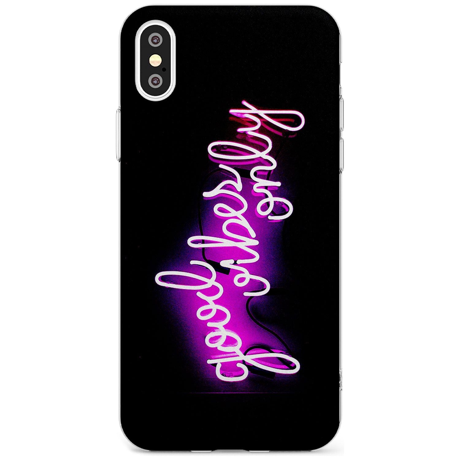 Good Vibes Only Pink Neon iPhone Case Slim Case Phone Case - Case Warehouse