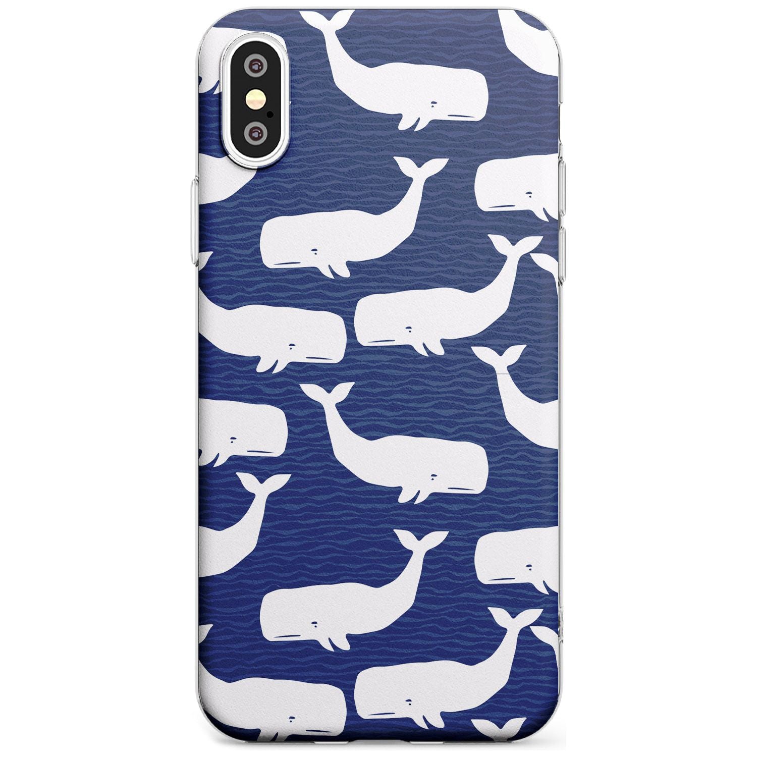 Cute Whales Black Impact Phone Case for iPhone X XS Max XR