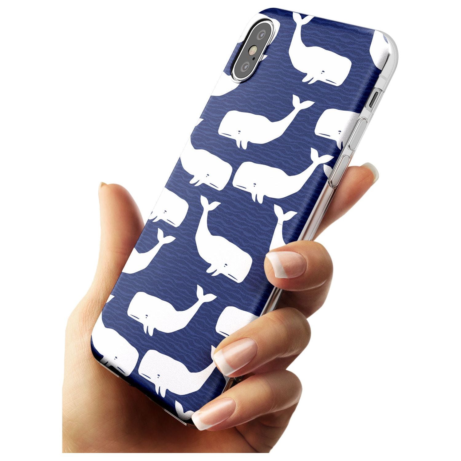 Cute Whales Black Impact Phone Case for iPhone X XS Max XR