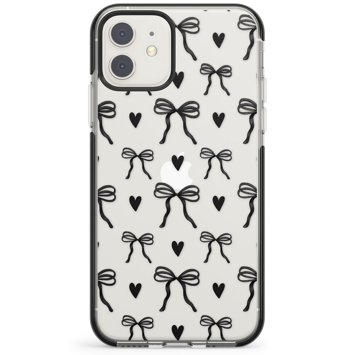 Black Bows & Hearts Impact Phone Case for iPhone 11, iphone 12