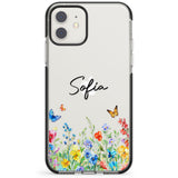 Personalised Buterflies & Wildflowers Impact Phone Case for iPhone 11, iphone 12