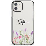 Personalised Lavender Wildflowers Impact Phone Case for iPhone 11, iphone 12