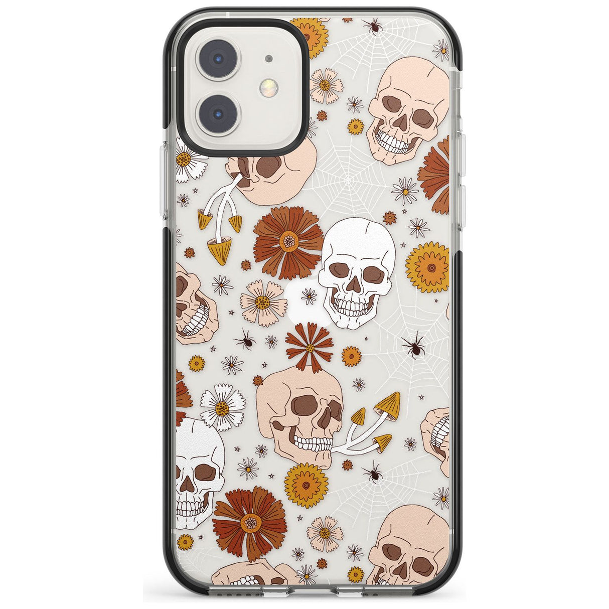 Halloween Skulls and Flowers Impact Phone Case for iPhone 11, iphone 12