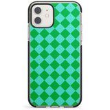 Retro Green Diamond Plaid Impact Phone Case for iPhone 11, iphone 12