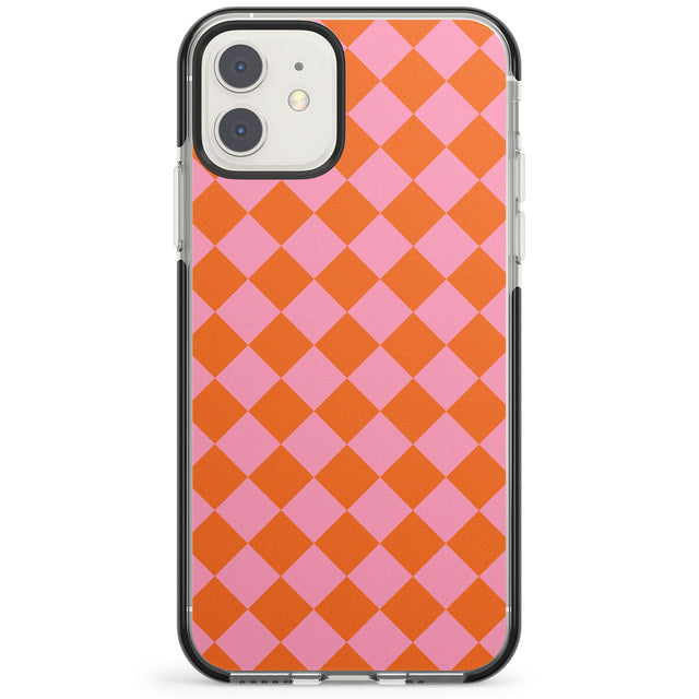 Retro Sunset Diamond Plaid Impact Phone Case for iPhone 11, iphone 12