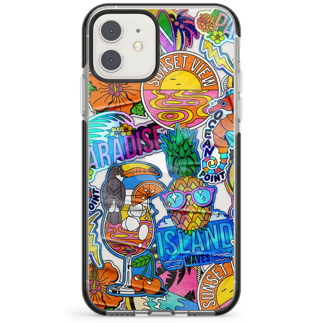 Tropical Vibes Collage Impact Phone Case for iPhone 11, iphone 12