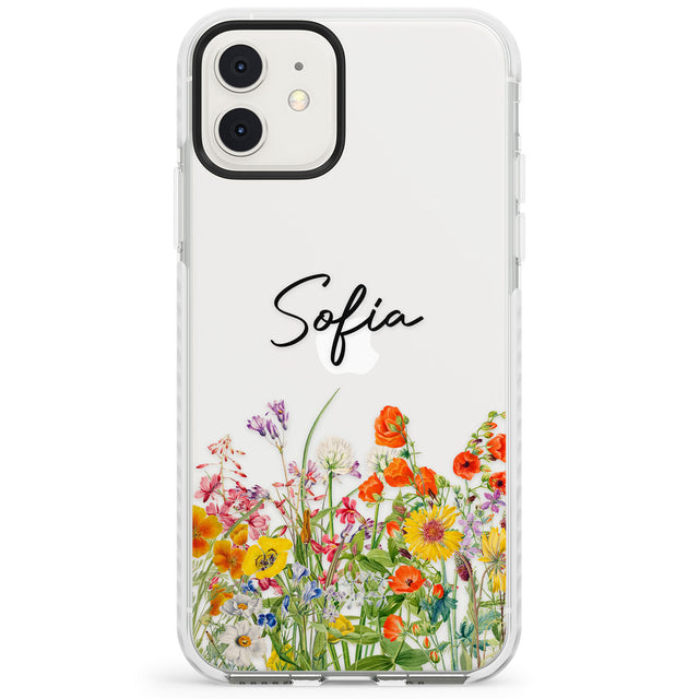 Personalised Summer Wildflowers Impact Phone Case for iPhone 11, iphone 12