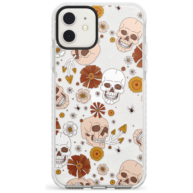 Halloween Skulls and Flowers Impact Phone Case for iPhone 11, iphone 12