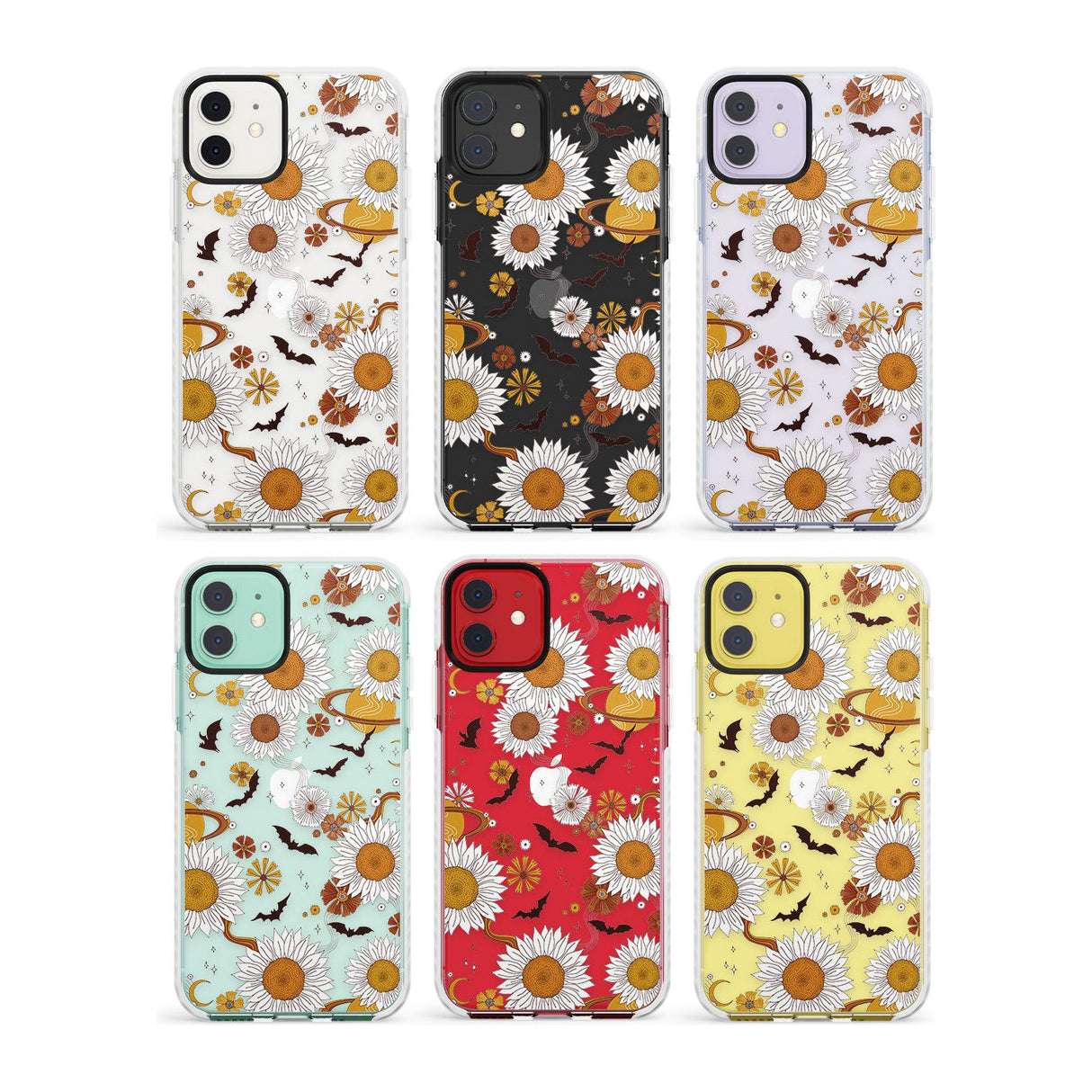 Halloween Skulls and Flowers Impact Phone Case for iPhone 11, iphone 12