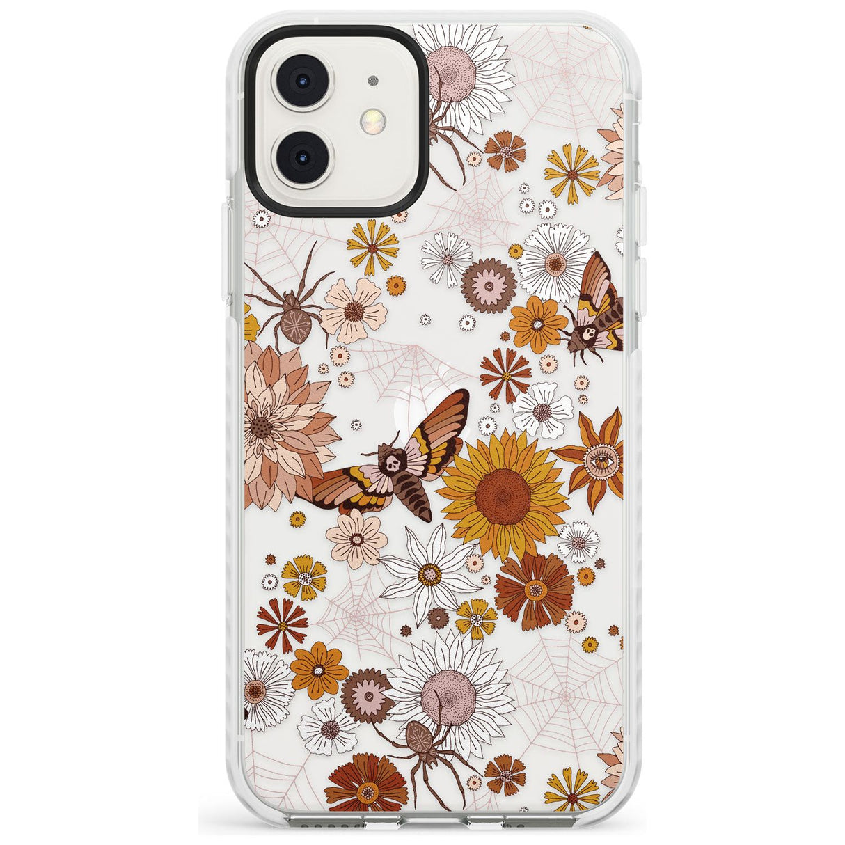 Halloween Skulls and Flowers Impact Phone Case for iPhone 11, iphone 12