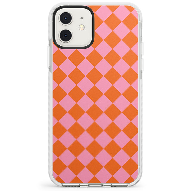 Retro Sunset Diamond Plaid Impact Phone Case for iPhone 11, iphone 12