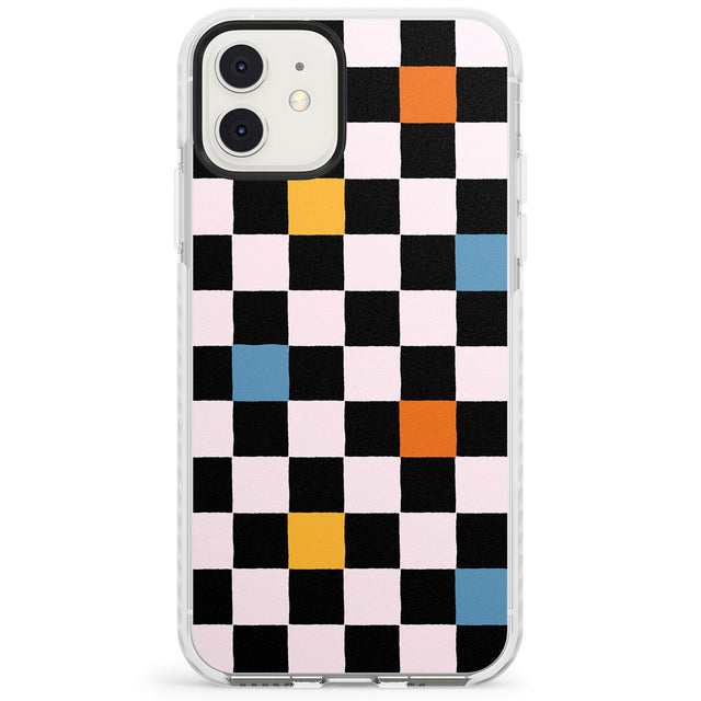 Vibrant Retro Checkered Impact Phone Case for iPhone 11, iphone 12