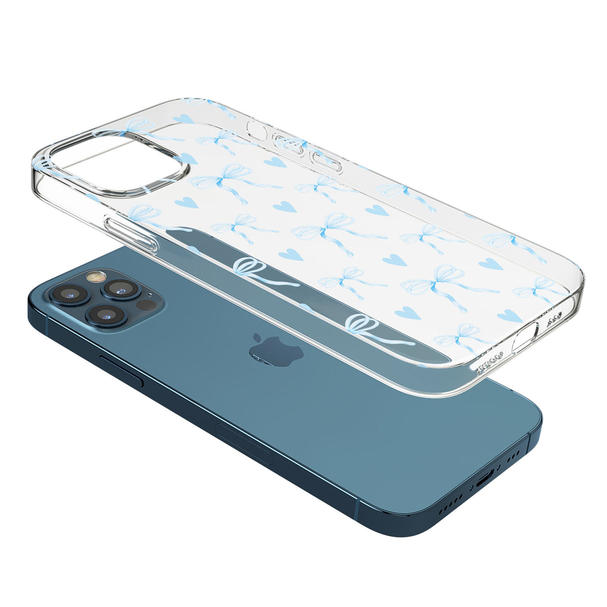 Blue Bows & Hearts Phone Case for iPhone 12 Pro
