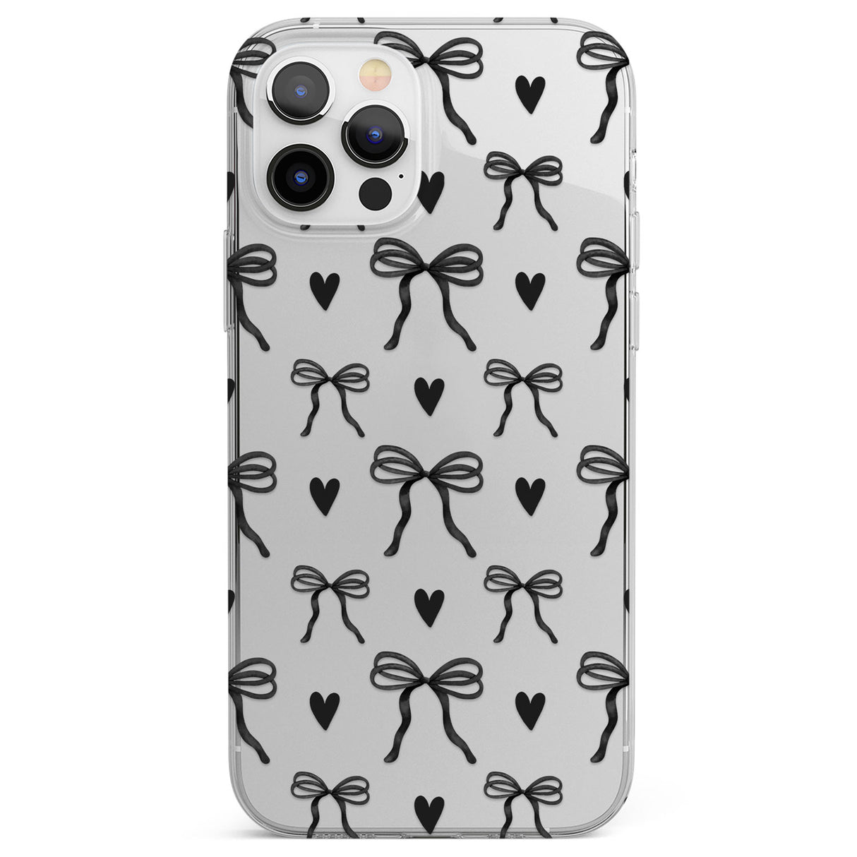 Black Bows & Hearts Phone Case for iPhone 12 Pro