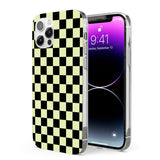 Black & Lime Check Phone Case for iPhone 12 Pro