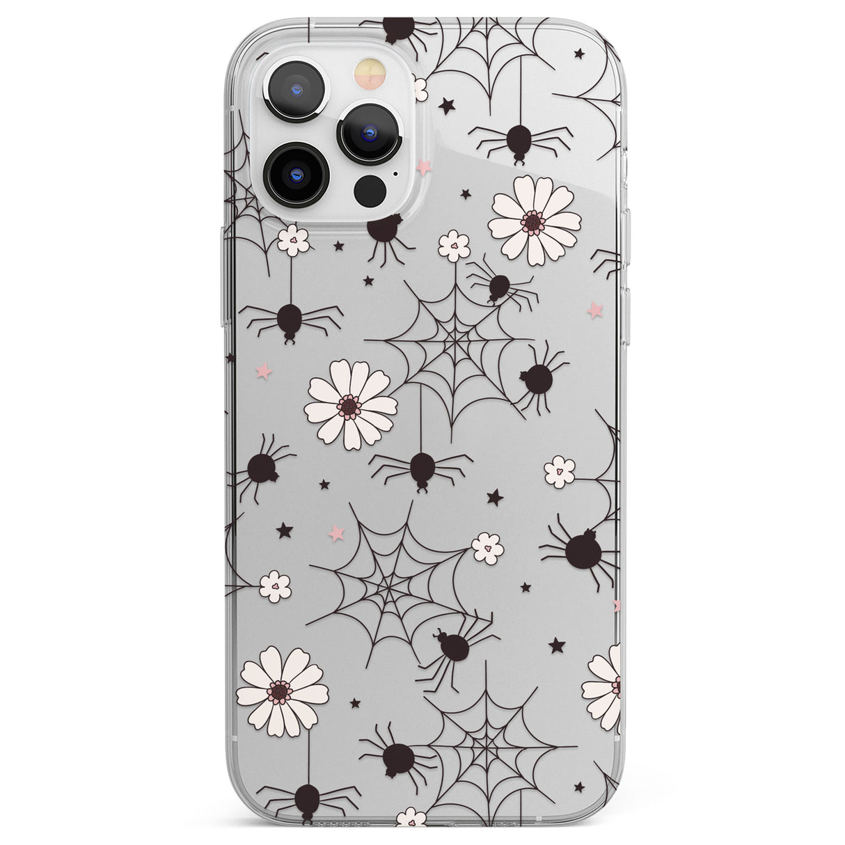 Spiders and Flowers Pattern Phone Case for iPhone 12 Pro