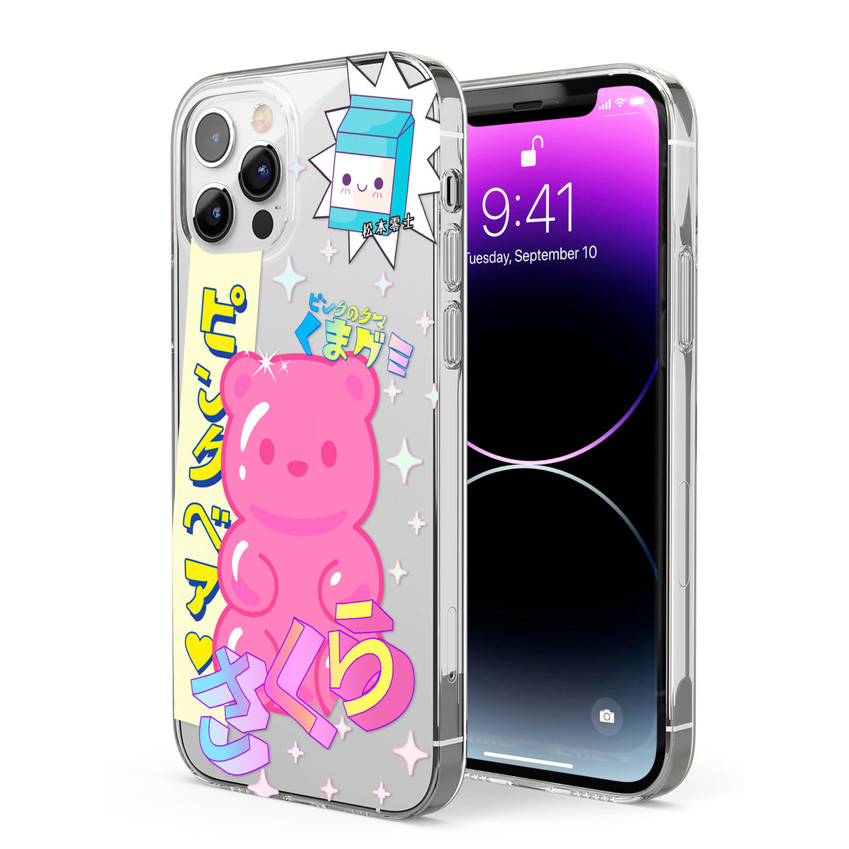 Kawaii Pink Bear Collage Phone Case for iPhone 12 Pro