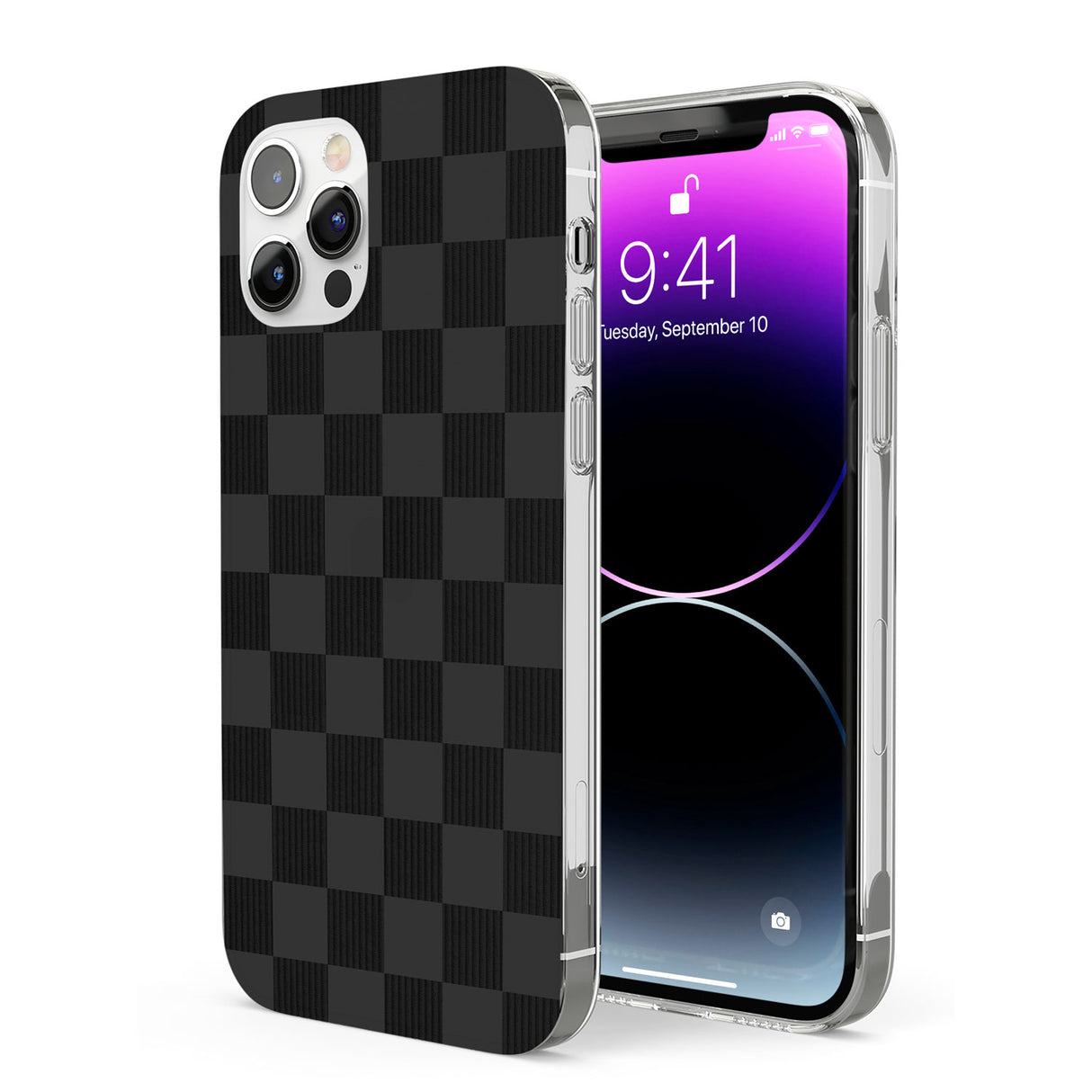 BLACK CHECKERED Phone Case for iPhone 12 Pro