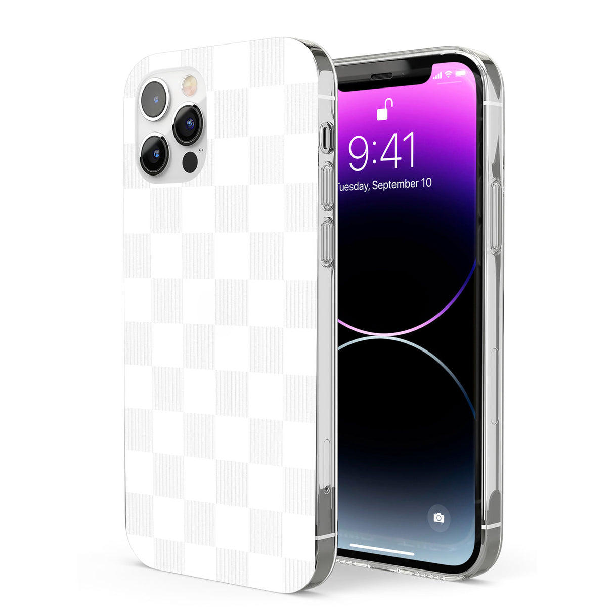 WHITE CHECKERED Phone Case for iPhone 12 Pro