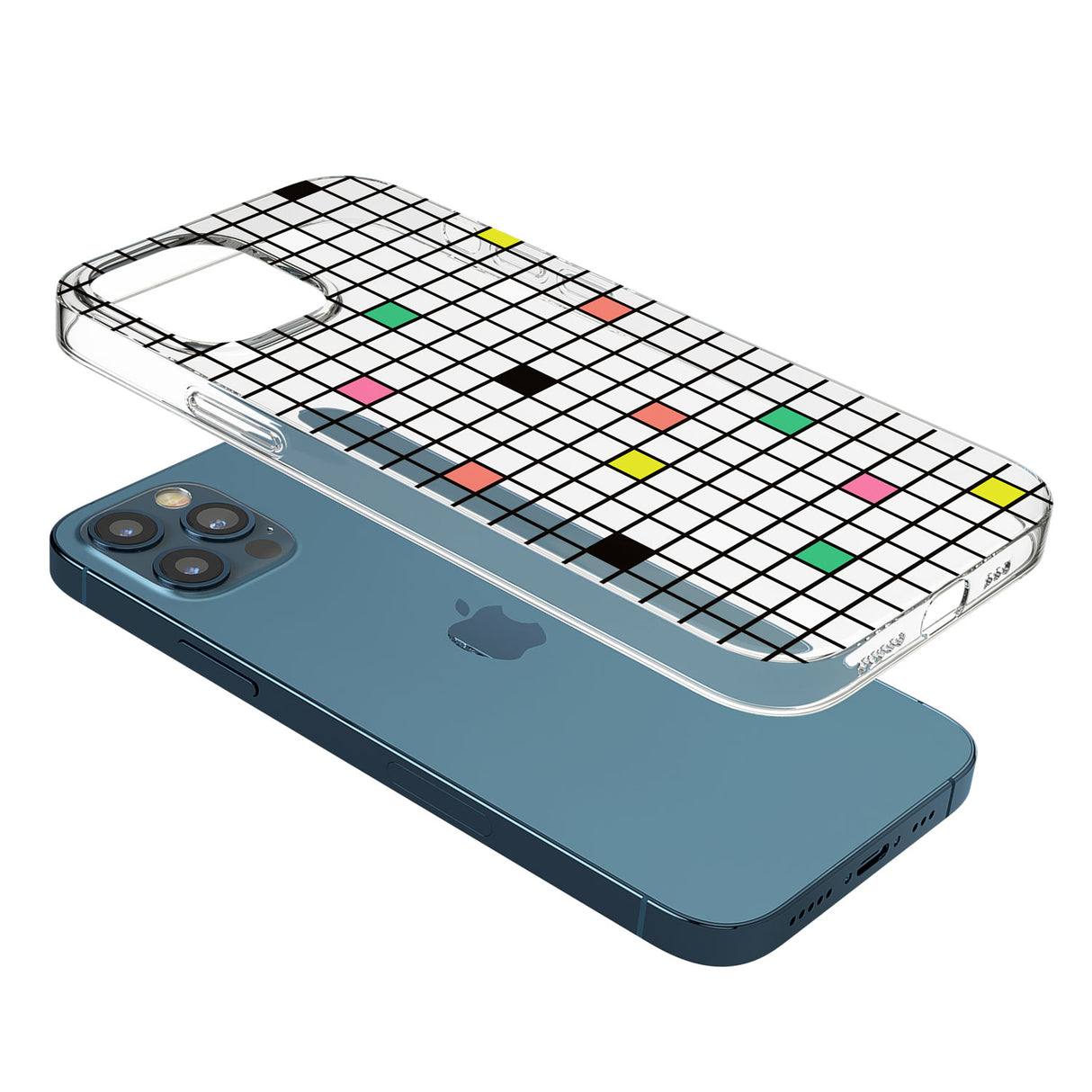 Vibrant Clear Geometric Grid Phone Case for iPhone 12 Pro