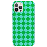 Retro Green Diamond Plaid Phone Case for iPhone 12 Pro