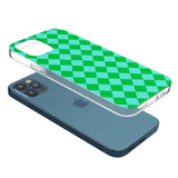 Retro Green Diamond Plaid Phone Case for iPhone 12 Pro