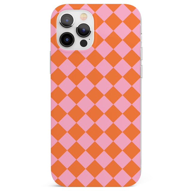 Retro Sunset Diamond Plaid Phone Case for iPhone 12 Pro