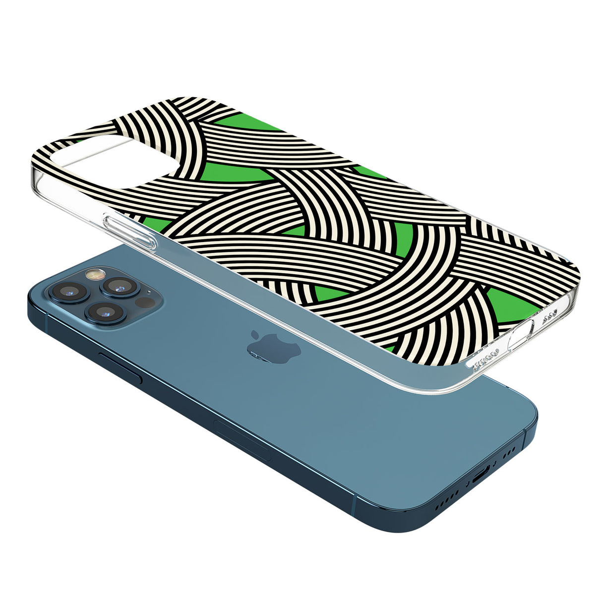 Green Optic Waves Phone Case for iPhone 12 Pro