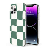 Green & Cream Wavy Check Phone Case for iPhone 12 Pro