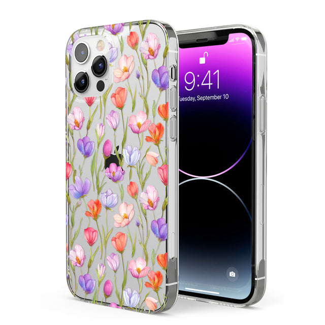 Red, Pink & Purple Flowers Phone Case for iPhone 12 Pro