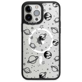 Cosmic Outer Space Design Black on Clear Phone Case iPhone 13 Pro Max / Magsafe Black Impact Case Blanc Space