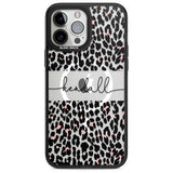 Personalised Pink & Cursive Leopard Spots Custom Phone Case iPhone 13 Pro Max / Magsafe Black Impact Case Blanc Space