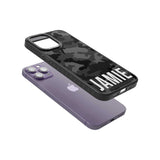 Personalised Horizontal Name Black Camouflage Custom Phone Case iPhone 15 Pro Max / Black Impact Case,iPhone 15 Plus / Black Impact Case,iPhone 15 Pro / Black Impact Case,iPhone 15 / Black Impact Case,iPhone 15 Pro Max / Impact Case,iPhone 15 Plus / Impact Case,iPhone 15 Pro / Impact Case,iPhone 15 / Impact Case,iPhone 15 Pro Max / Magsafe Black Impact Case,iPhone 15 Plus / Magsafe Black Impact Case,iPhone 15 Pro / Magsafe Black Impact Case,iPhone 15 / Magsafe Black Impact Case,iPhone 14 Pro Max / Black Imp