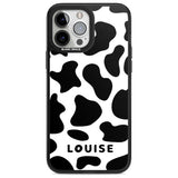 Personalised Cow Print Custom Phone Case iPhone 13 Pro Max / Magsafe Black Impact Case Blanc Space