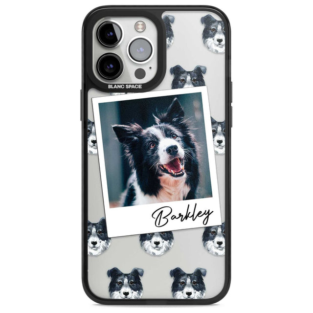 Personalised Border Collie - Dog Photo Custom Phone Case iPhone 13 Pro Max / Magsafe Black Impact Case Blanc Space