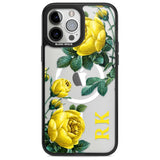 Personalised Clear Vintage Floral Yellow Roses Custom Phone Case iPhone 13 Pro Max / Magsafe Black Impact Case Blanc Space