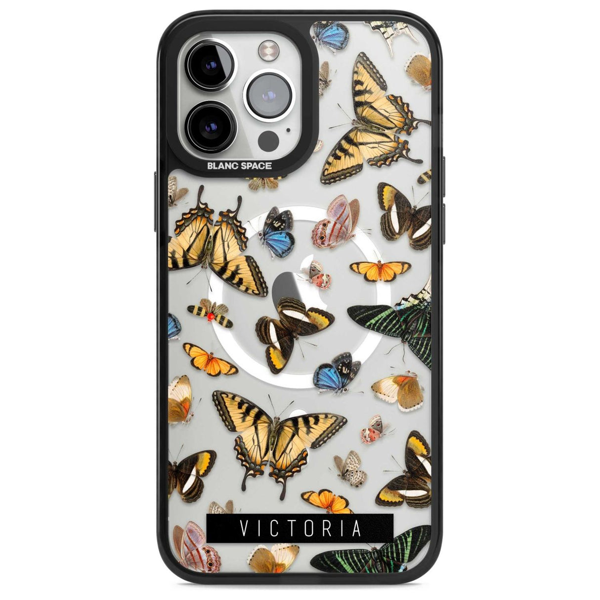 Personalised Photorealistic Butterfly Custom Phone Case iPhone 13 Pro Max / Magsafe Black Impact Case Blanc Space