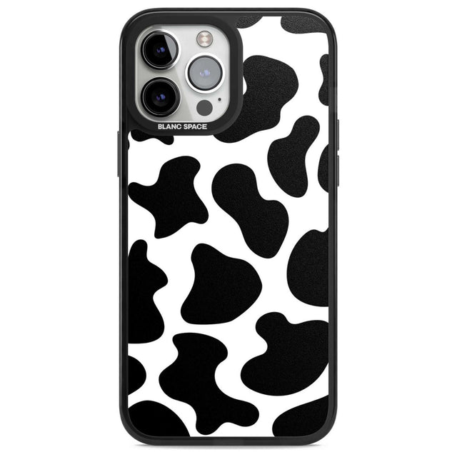 Cow Print Phone Case iPhone 13 Pro Max / Magsafe Black Impact Case Blanc Space