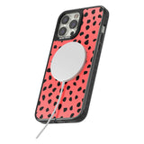 Black on Salmon Pink Dalmatian Polka Dot Spots Phone Case iPhone 15 Pro Max / Black Impact Case,iPhone 15 Plus / Black Impact Case,iPhone 15 Pro / Black Impact Case,iPhone 15 / Black Impact Case,iPhone 15 Pro Max / Impact Case,iPhone 15 Plus / Impact Case,iPhone 15 Pro / Impact Case,iPhone 15 / Impact Case,iPhone 15 Pro Max / Magsafe Black Impact Case,iPhone 15 Plus / Magsafe Black Impact Case,iPhone 15 Pro / Magsafe Black Impact Case,iPhone 15 / Magsafe Black Impact Case,iPhone 14 Pro Max / Black Impact Ca