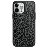 Dark Animal Print Pattern Small Leopard Phone Case iPhone 13 Pro Max / Magsafe Black Impact Case Blanc Space