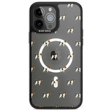 Jack Russell Terrier Dog Pattern Clear Phone Case iPhone 13 Pro Max / Magsafe Black Impact Case Blanc Space