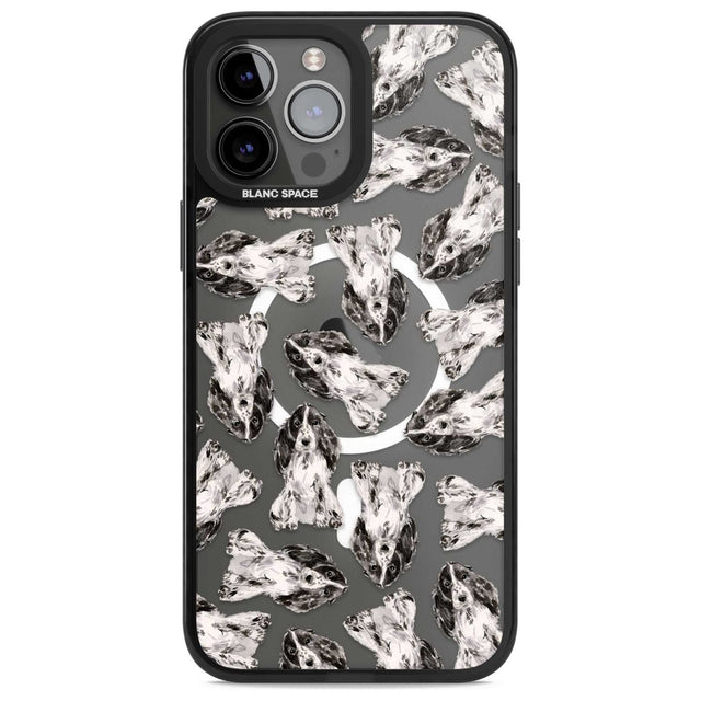 Cocker Spaniel (Black) Watercolour Dog Pattern Phone Case iPhone 13 Pro Max / Magsafe Black Impact Case Blanc Space