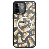 Golden Retriever Watercolour Dog Pattern Phone Case iPhone 13 Pro Max / Magsafe Black Impact Case Blanc Space