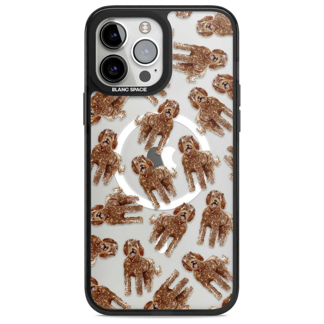Labradoodle (Brown) Watercolour Dog Pattern Phone Case iPhone 13 Pro Max / Magsafe Black Impact Case Blanc Space