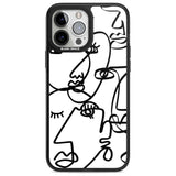 Abstract Continuous Line Faces Black on White Phone Case iPhone 13 Pro Max / Magsafe Black Impact Case Blanc Space